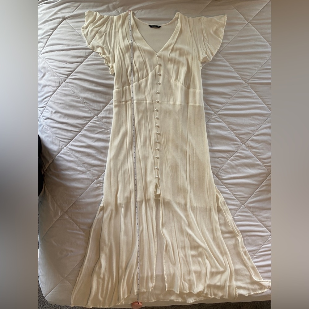 SHEIN CURVE Off-White Button Dress